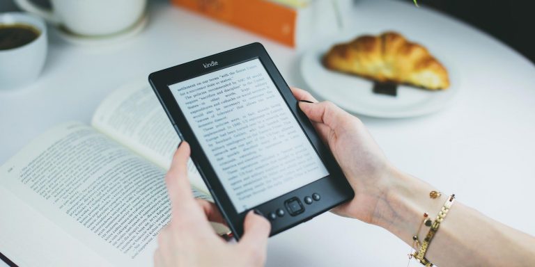 reading from a tablet
